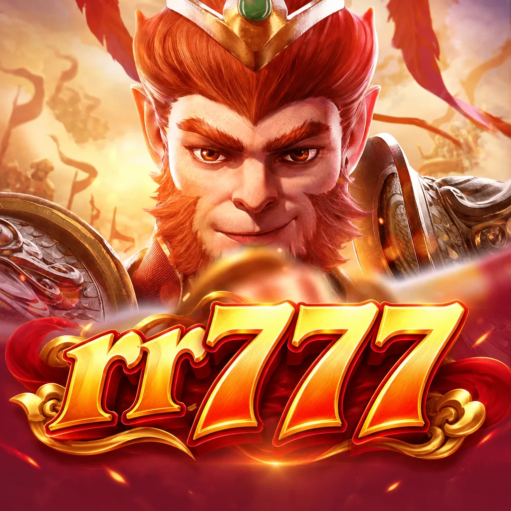 Karakter legendaris kera sakti Sun Wukong dalam game Legend of Monkey King bersama logo rr777